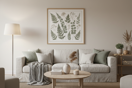 10 Nordic Living Room Ideas with Botanical Wall Art