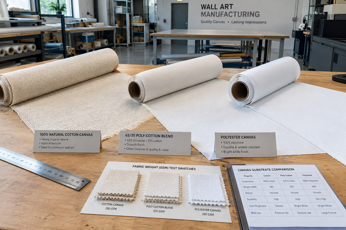 100% Cotton vs Polyester vs Poly-Cotton Canvas Material Comparison for Wholesale Wall Art