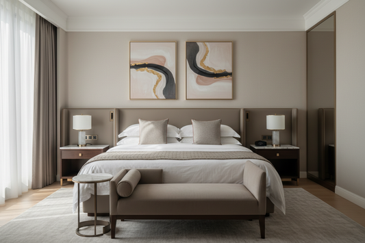 Hotel Wall Art Framing & Material Standards: Canvas, Frames, and Sizing for Commercial Interiors
