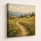 Vintage Countryside Landscape Gallery Wrapped Canvas Wall Art