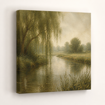 Vintage Countryside Landscape Gallery Wrapped Canvas Wall Art