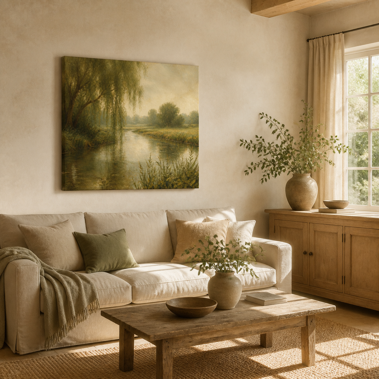 Vintage Countryside Landscape Gallery Wrapped Canvas Wall Art