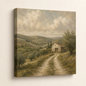 Vintage Countryside Landscape Gallery Wrapped Canvas Wall Art