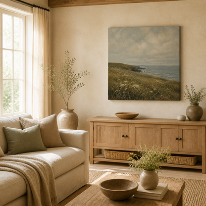 Vintage Countryside Landscape Gallery Wrapped Canvas Wall Art
