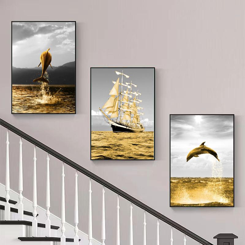 Nordic minimalist staircase wall art set - Design A