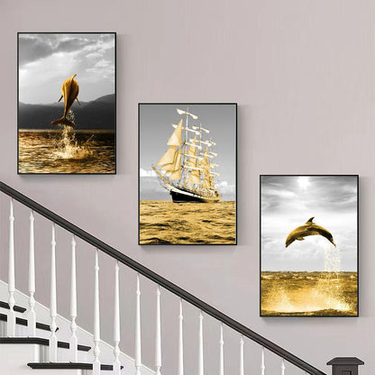 Nordic minimalist staircase wall art set - Design A