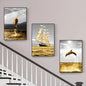 Nordic Minimalist 3-Piece Staircase Wall Art Set | Framed & Unframed