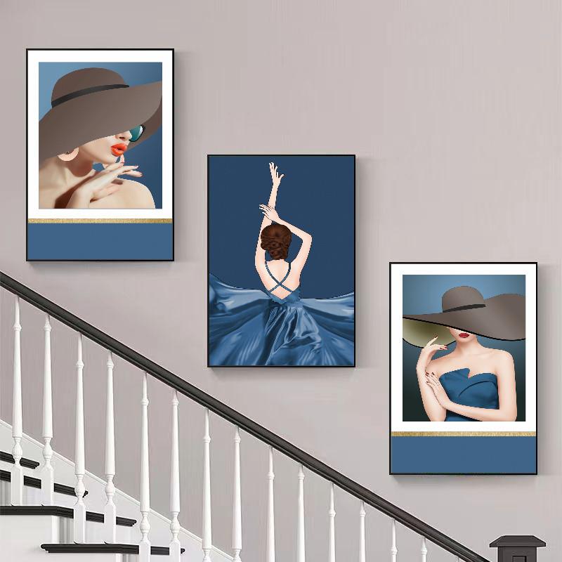 Nordic minimalist staircase wall art set - Design A