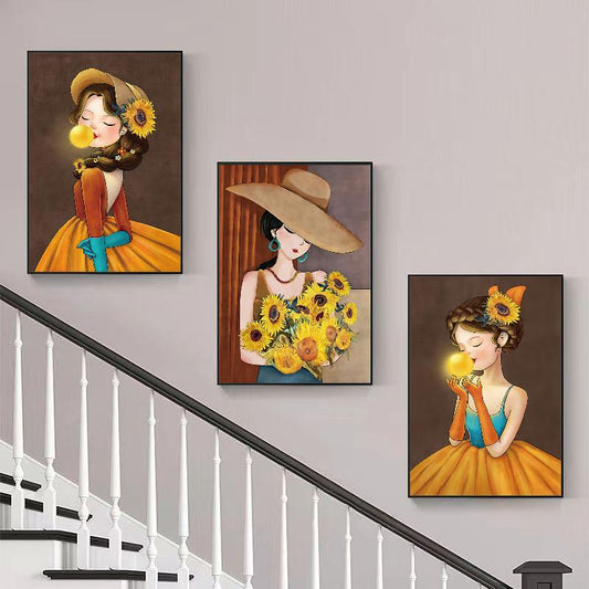 Nordic minimalist staircase wall art set - Design A