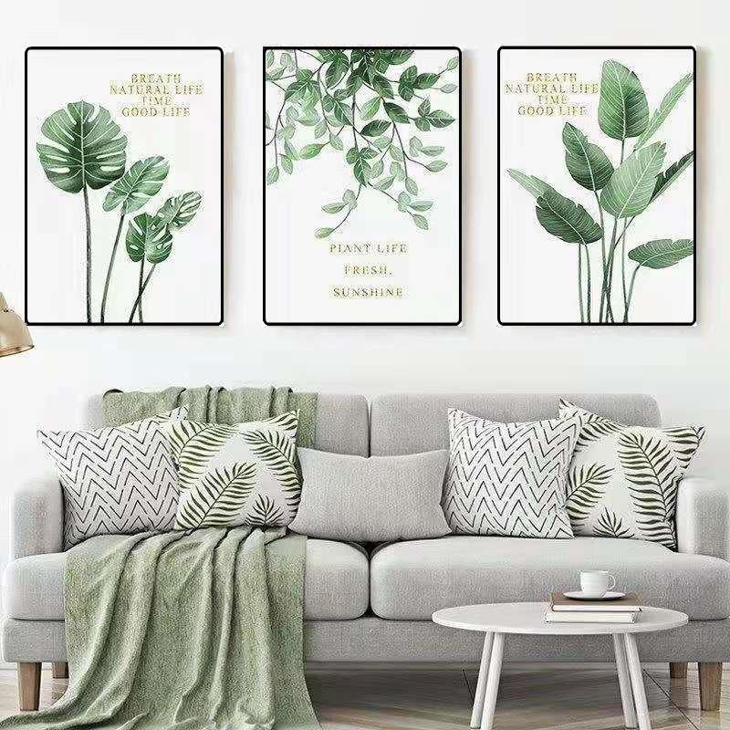 Botanical Leaf Canvas Wall Art Set