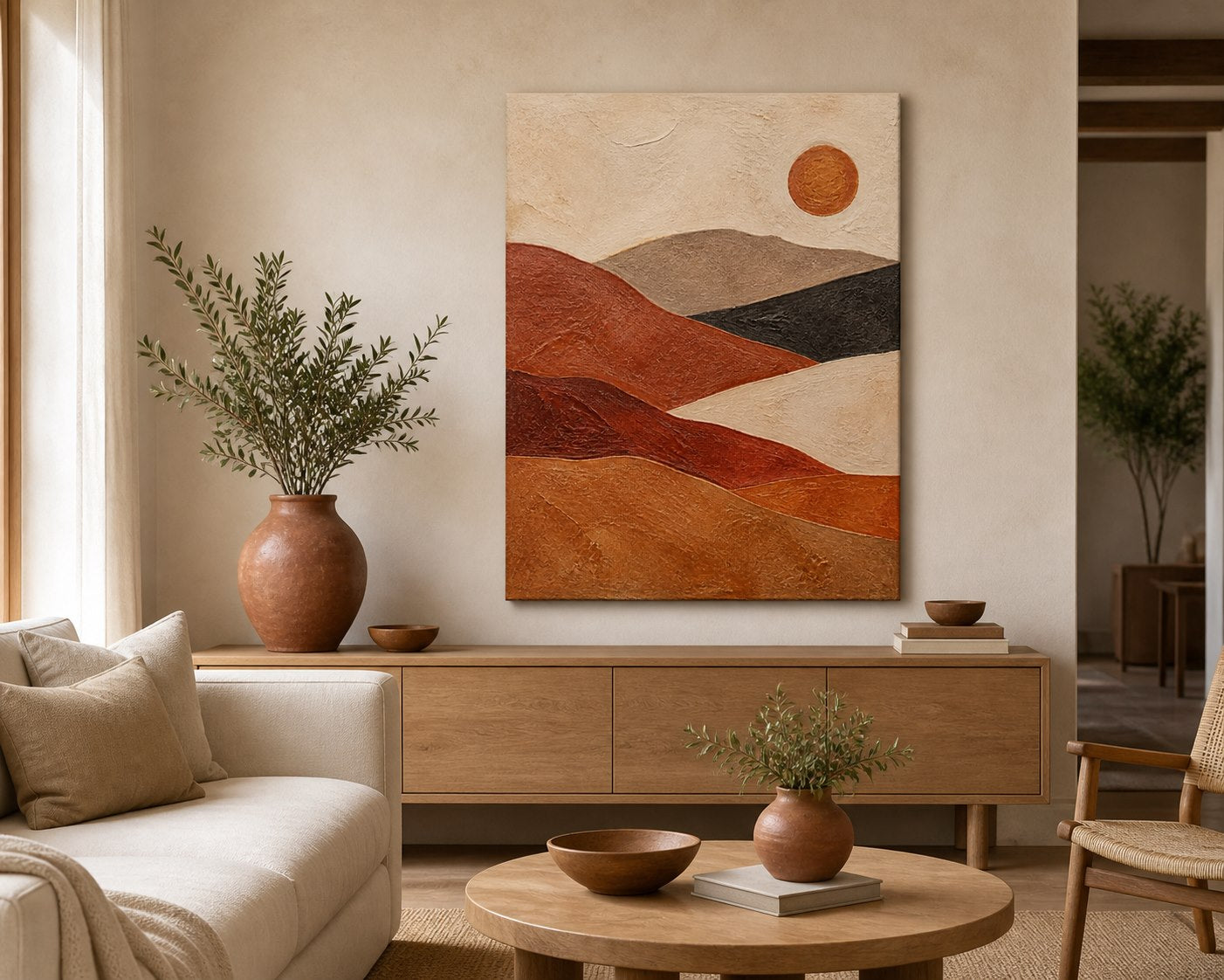 Ember Dune Abstract Textured Canvas Wall Art