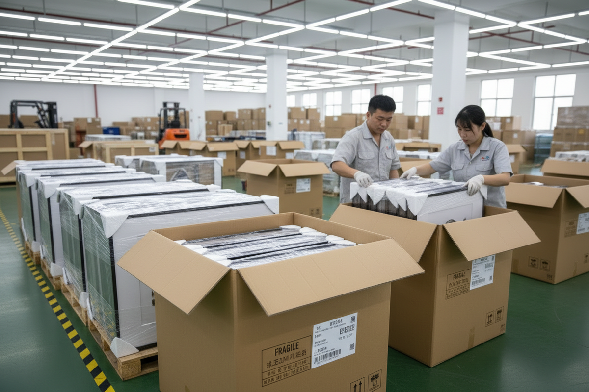 有框装饰画纸箱出口包装泡沫护角实景