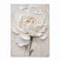 White textured floral canvas wall art - Pearl Peony front view
