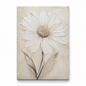 White textured floral canvas wall art - Sandstone Daisy front view